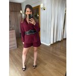 CONJUNTO SHORT E CAMISA 100% ALGODÃO MARIA - MARSALA 
