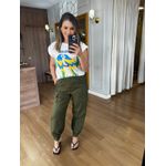 CALÇA EM SARJA - VERDE MILITAR 