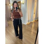 CALÇA ESPORTE LISTRADA - PRETA 