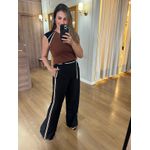 CALÇA ESPORTE LISTRADA - PRETA 