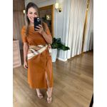 VESTIDO CASSIA COURO ECO - CARAMELO
