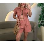 CONJUNTO PAOLA 100% ALGODÃO -ROSA QUEIMADO