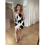 MACAQUINHO ESTAMPADO - PRETO COM BEGE