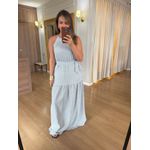 VESTIDO CREPE FLEX - LISTRADO AZUL
