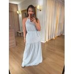 VESTIDO CREPE FLEX - LISTRADO AZUL