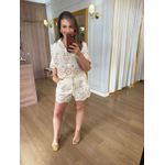 CONJUNTO MAITE EM LESI BORDADO - BEGE COM BORDADO BEGE ESCURO