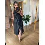 VESTIDO LAURA COURO ECO - preto 