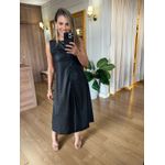 VESTIDO LAURA COURO ECO - preto 