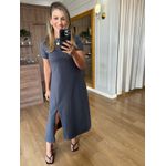 VESTIDO FENDA - CHUMBO