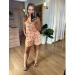 SHORT EM LINHO - BEGE E LARANJA 