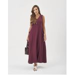 VESTIDO FRIDA EM MOLETINHO COM PRESPONTO - MARSALA