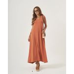 VESTIDO FRIDA EM MOLETINHO COM PRESPONTO - TERRACOTA