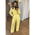 CONJUNTO CALÇA E CAMISA 100% ALGODÃO EVA - AMARELO