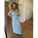 VESTIDO BABADO BUSTO - AZUL