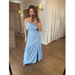 VESTIDO BABADO BUSTO - AZUL