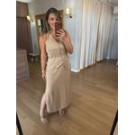 VESTIDO MISTO - BEGE