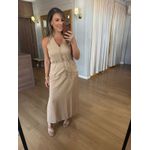 VESTIDO MISTO - BEGE