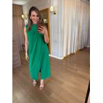 VESTIDO MALHA DE ALGODÃO DRAPEADO- VERDE BANDEIRA
