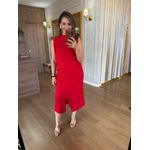 VESTIDO MALHA DE ALGODÃO DRAPEADO- VERMELHO