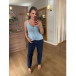 REGATA EM TRICO MODAL - AZUL