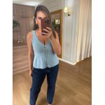 REGATA EM TRICO MODAL - AZUL