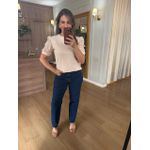 BLUSA MALHA ALGODÃO MANGA RENDA - BEGE