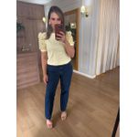 BLUSA MALHA ALGODÃO MANGA RENDA - AMARELA