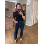 BLUSA MALHA ALGODÃO MANGA RENDA - PRETA