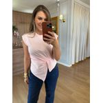 BLUSA MALHA DE ALGODÃO ASSIMETRICA - ROSA