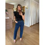 BLUSA MALHA DE ALGODÃO BABADOS - PRETA