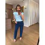 BLUSA MALHA DE ALGODÃO BABADOS - AZUL