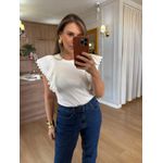 BLUSA MALHA DE ALGODÃO BABADOS - OFF