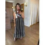 VESTIDO REGATA CAMISETA - FUNDO PRETO PEQUENOS DETALHES BRANCO