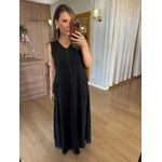 VESTIDO FRIDA EM MOLETINHO COM PRESPONTO - PRETO