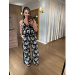 CONJUNTO DE CALÇA E CROOPED RENDADO - PRETO