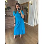 VESTIDO FENDA - TURQUESA