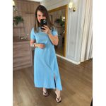 VESTIDO FENDA - AZUL CANDY