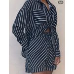 CONJUNTO 100% ALGODÃO LISTRADO - PRETO E OFF