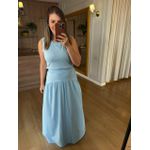 CONJUNTO REGATA E SAIA MALHA DE ALGODÃO CAMILA - AZUL CANDY 