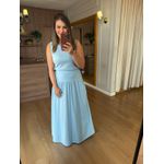 CONJUNTO REGATA E SAIA MALHA DE ALGODÃO CAMILA - AZUL CANDY 