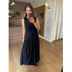 CONJUNTO REGATA E SAIA MALHA DE ALGODÃO CAMILA - PRETO 