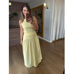 CONJUNTO REGATA E SAIA MALHA DE ALGODÃO CAMILA - AMARELO CANDY 