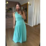 CONJUNTO REGATA E SAIA MALHA DE ALGODÃO CAMILA - VERDE AGUA 