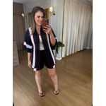 CONJUNTO EM TRICO VERÃO - MARINHO COM LISTRA OFF