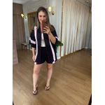 CONJUNTO EM TRICO VERÃO - MARINHO COM LISTRA OFF