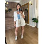 CONJUNTO SHORT E CAMISA 100% ALGODÃO MARIA - LINHO CRU