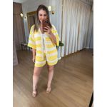 CONJUNTO EM TRICO VERÃO - AMARELO/OFF 