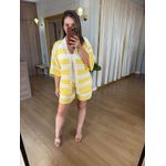 CONJUNTO EM TRICO VERÃO - AMARELO/OFF 