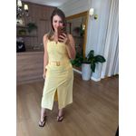 CONJUNTO EM VISCOSE - SAIA E REGATA - AMARELO MANTEIGA