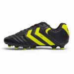 Chuteira em Couro Classic Trave Campo Adulto - Preto/Amarelo Limão